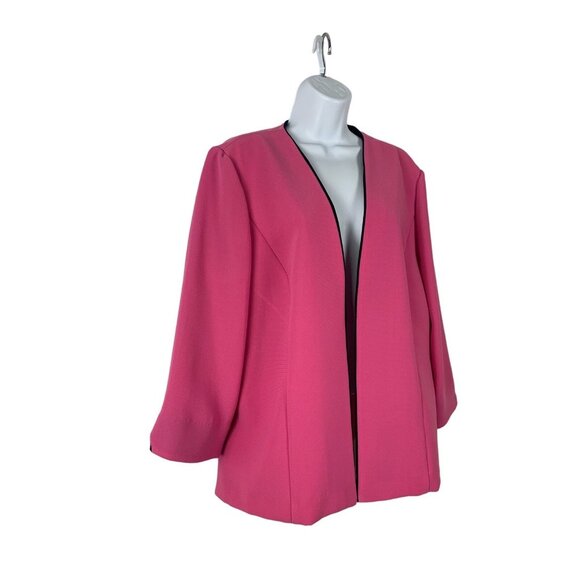 Perceptions Womens Open Front Pink Blazer Jacket Polyester Size 14 - Picture 2 of 10